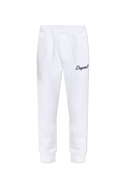 Dsquared2 Elastic Waist Sports Pants In White