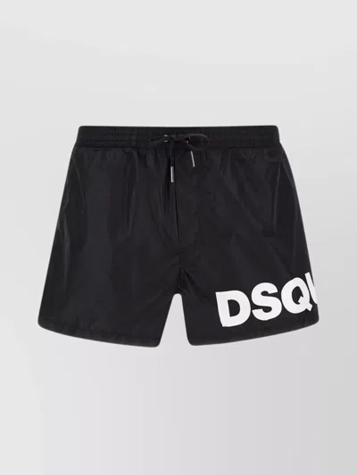 Dsquared2 Man Swim Trunks Black Size 38 Polyamide In Black