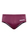 Dsquared2 Elastic Waist Swim Trunks In Burgundy