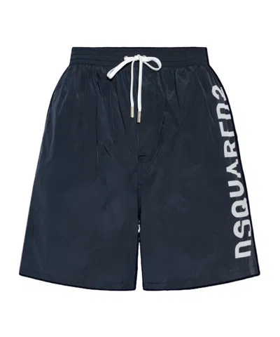 Dsquared2 Elastic Waist Swimming Trunks In Black