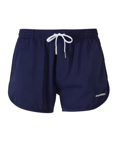 Dsquared2 Elastic Waist Swimming Trunks In Blue