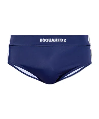 Dsquared2 Elastic Waist Swimming Trunks In Blue