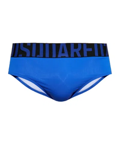 Dsquared2 Elastic Waist Swimming Trunks In Blue