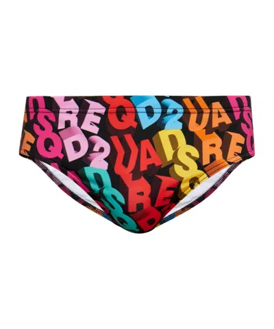 Dsquared2 Elastic Waist Swimming Trunks In Multicolor