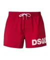 Dsquared2 Elastic Waist Swimming Trunks In Red