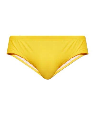 Dsquared2 Elastic Waist Swimming Trunks In Yellow