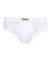 Dsquared2 Logo-embroidered Briefs In White