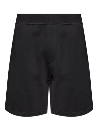 Dsquared2 Elastic-waistband Cotton Shorts In Black