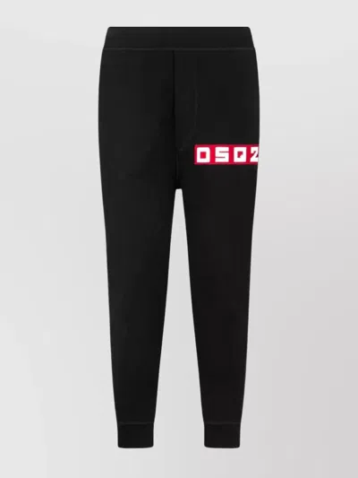 Dsquared2 Elastic Waistband Ribbed Cuffs Relaxed Fit In Black