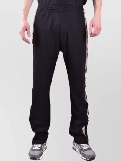 Dsquared2 Elastic Waistband Trousers With Side Stripe Detail In Black