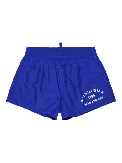 Dsquared2 Kids' Elasticated Swim Shorts In Blue