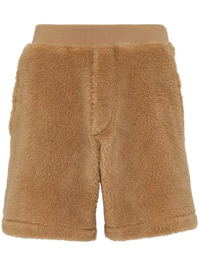 Dsquared2 Elasticated-waist Faux-shearling Shorts In Neutrals