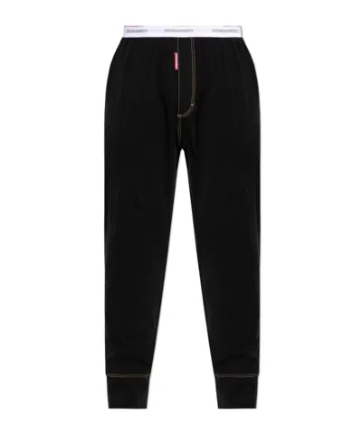 Dsquared2 Elastic-waist Casual Trousers In Black