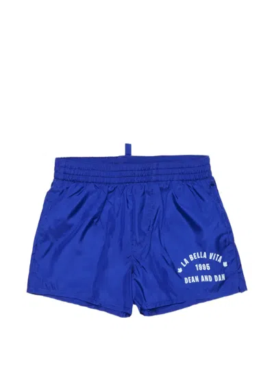 Dsquared2 Babies' Elastic-waistband Swim Shorts In Blue