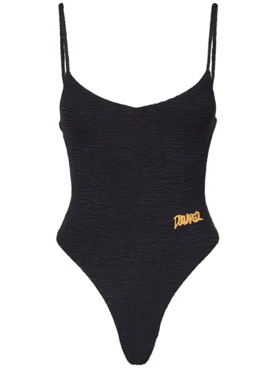 Dsquared2 Elegant Black One-piece Swimsuit With Thin Straps