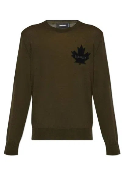 Dsquared2 Elegant Green Knitwear With Classic Crew Neck