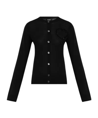 DSQUARED2 DSQUARED2 EMBELLISHED CREWNECK CARDIGAN