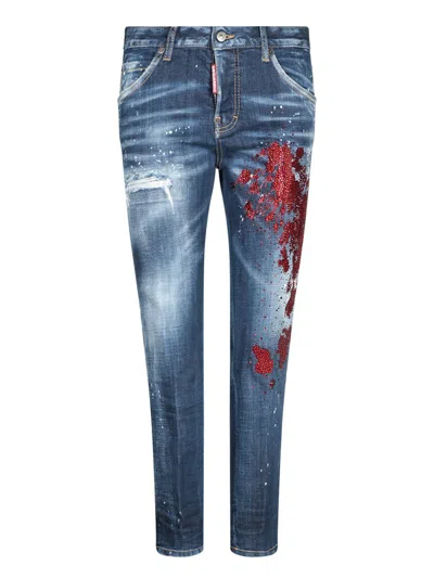 DSQUARED2 DSQUARED2 EMBELLISHED DISTRESSED JEANS