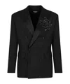 Dsquared2 Embellished Double-breasted Blazer In Black