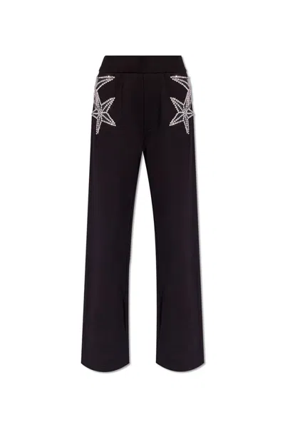 Dsquared2 Embellished Knitted Trousers In Black