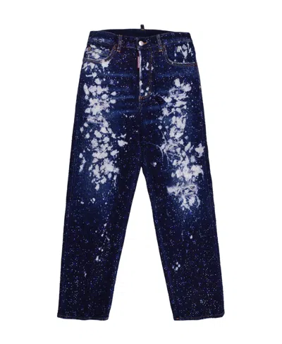 Dsquared2 Embellished Straight-leg Jeans In Black