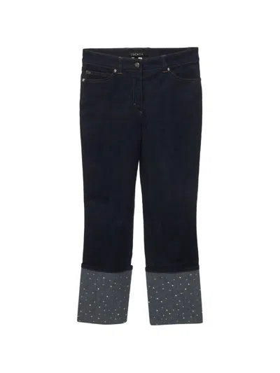 Pre-owned Dsquared2 Embellished Turn-up Jeans In Blue