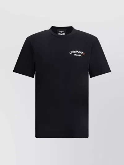 Dsquared2 Embossed Contrast Monochrome T-shirt In Black