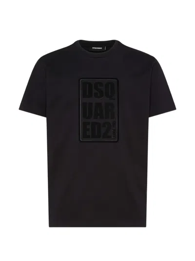 Dsquared2 Embossed Crew-neck T-shirt In Black