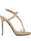 Dsquared2 Embossed Heeled Sandals In Gold