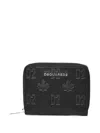 Dsquared2 Embossed Leather Wallet In Black
