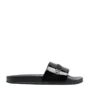 Dsquared2 Embossed-logo Open-toe Slides In Black