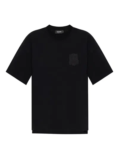 DSQUARED2 EMBROIDERED-BADGE COTTON T-SHIRT
