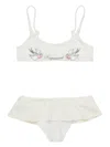 Dsquared2 Birds Print Bikini Swimsuit In White