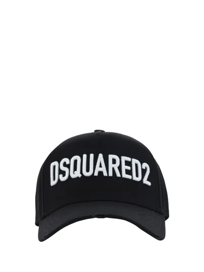 Dsquared2 Embroidered Baseball Cap In Black