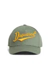 Dsquared2 Adjustable Embroidered Baseball Caps With Curved Brim In Dark Green