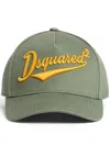 Dsquared2 Adjustable Embroidered Baseball Caps With Curved Brim In Verde Militare