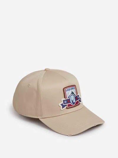Dsquared2 Embroidered Cap In Neutral