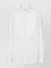 Dsquared2 Embroidered Collar Pleated Front Shirt In Multi