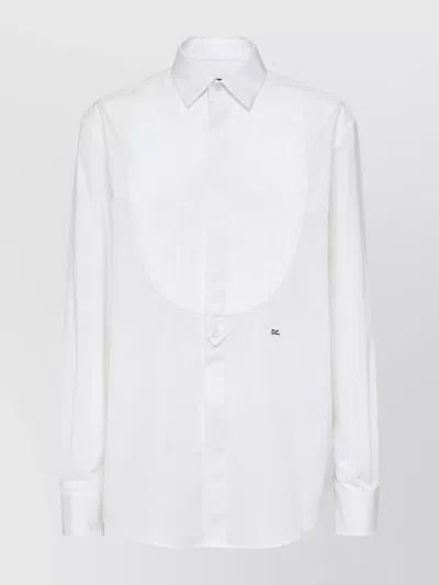 DSQUARED2 EMBROIDERED COLLAR PLEATED FRONT SHIRT
