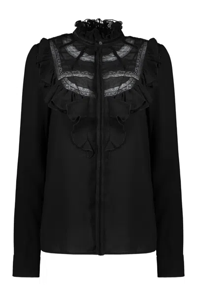 Dsquared2 Embroidered Cotton Blouse In Black
