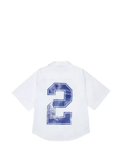 Dsquared2 Embroidered Cotton Shirt In White