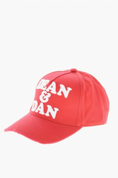 Dsquared2 Embroidered Dean & Dan Baseball Cap In Red
