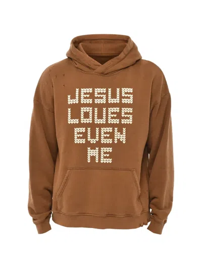 Dsquared2 Embroidered Distressed Hoodie In Brown
