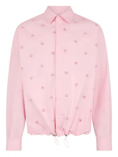 Dsquared2 Embroidered Drawstring Shirt In Pink