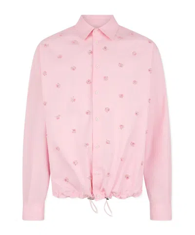 Dsquared2 Embroidered Drawstring Shirt In Pink