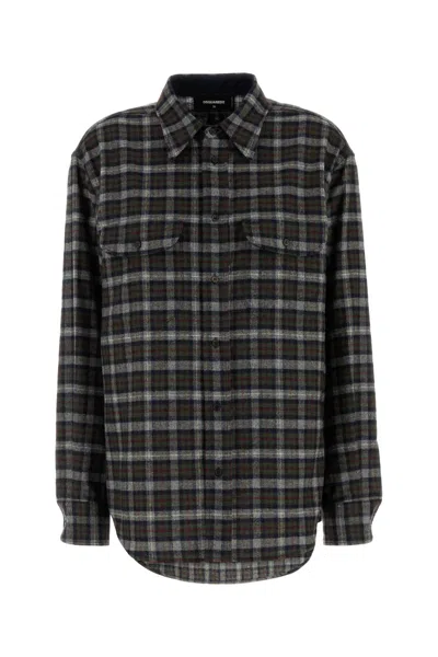 Dsquared2 Embroidered Flanel Shirt In Multi
