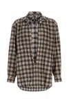 Dsquared2 Capsule Shirt In All-over Check Patterned Cotton In Brown