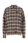Dsquared2 Checked Cotton Overshirt With Leather Logo
