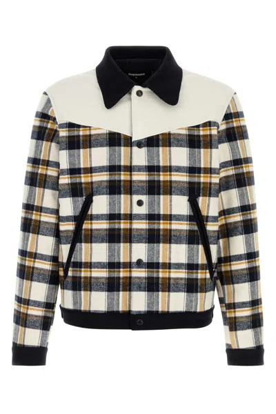 DSQUARED2 EMBROIDERED FLANNEL WESTERN BOMBER JACKET