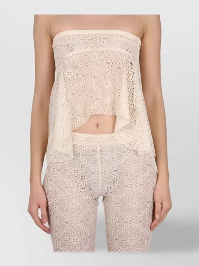 DSQUARED2 EMBROIDERED LACE CROP TOP